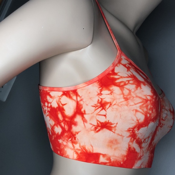 Orange tie dye Seamless bralette top - Picture 5 of 8